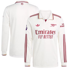 Arsenal adidas 2025/26 Third Authentic Long Sleeve Jersey - White Adidas