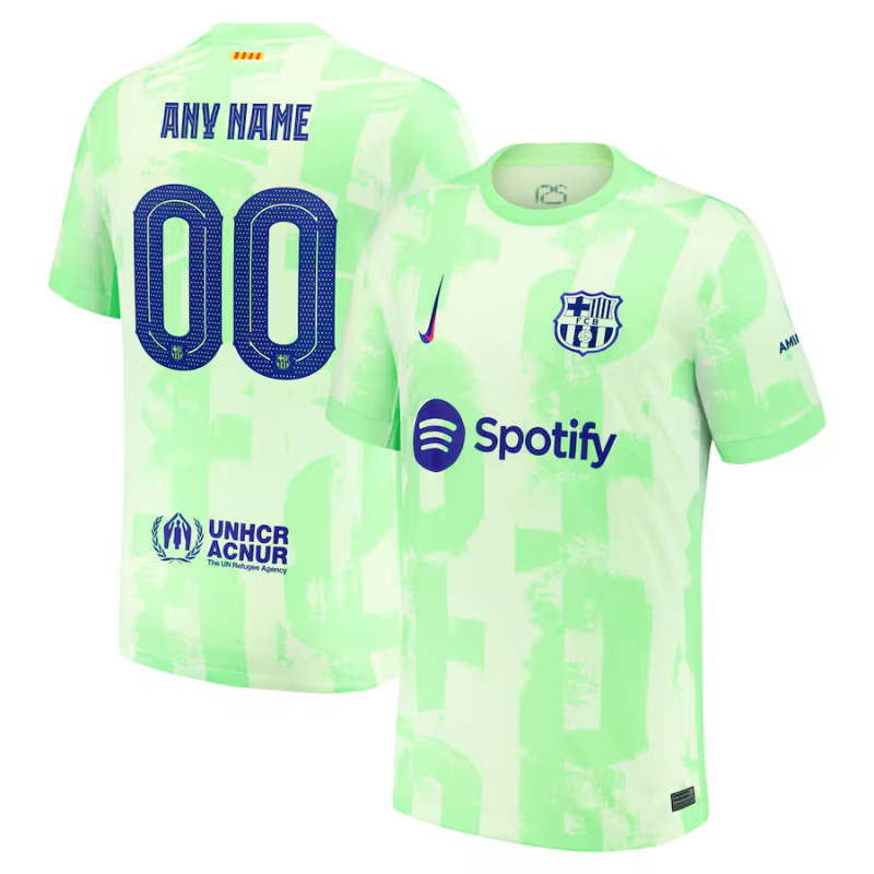 Barcelona Nike 2024/25 Third Custom Jersey - Yellow Nike
