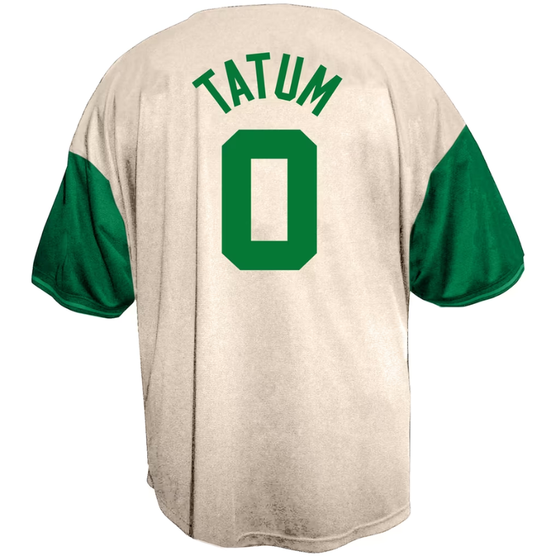 Boston Beige & Green Baseball Jersey (Tatum)