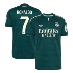 Madrid Jersey Dark Green Patterned Custom Football Shirt (Ronaldo)