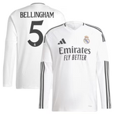 Jude Bellingham Real Madrid adidas 2024/25 Home Long Sleeve Player Jersey - White Adidas