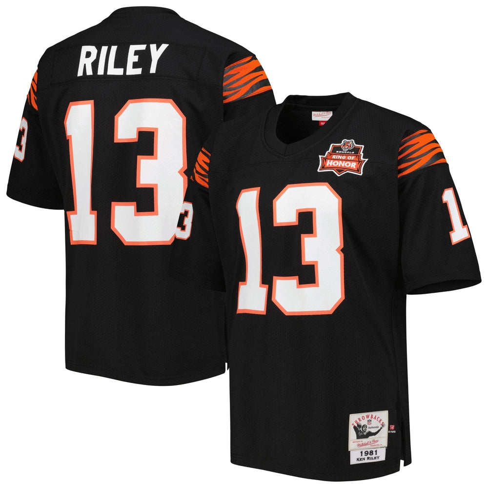 Ken Riley Cincinnati Bengals 1981 Mitchell & Ness Authentic Throwback Retired Player Jersey - Black Mitchell & Ness