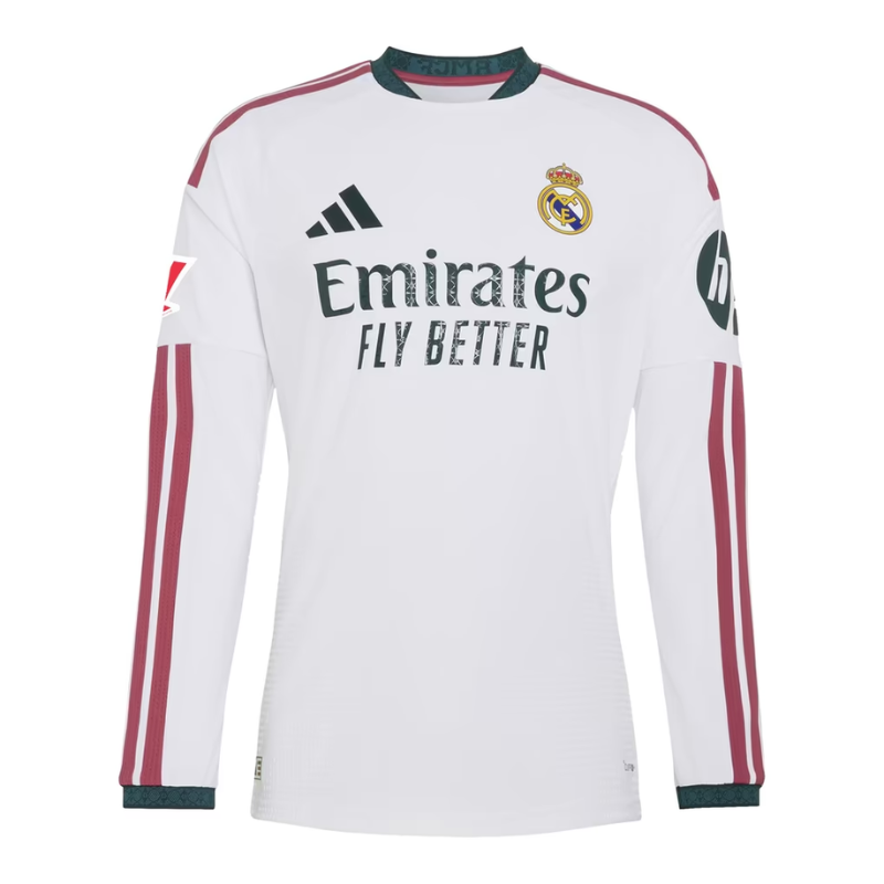 Madrid White & Maroon Long-Sleeve Soccer Jersey (Vini.Jr)