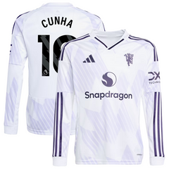 Manchester United Away Shirt 2025-26 - Long Sleeve with Cunha 10