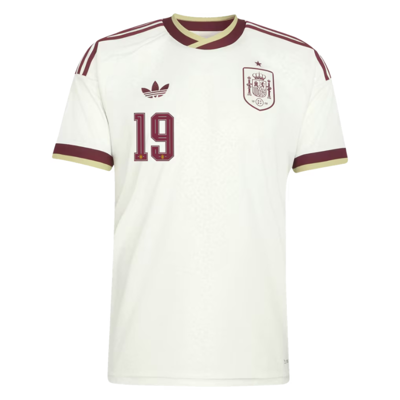 Men's Premium Off-White Football Shirt – Slim Fit Pro-Style Matchday Performance Top (Yamal 19)