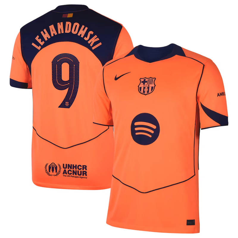 Robert Lewandowski Barcelona Nike 2025/26 Third Player Jersey - Orange Nike