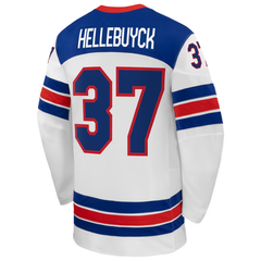 USA White, Blue & Red Hockey Jersey (HELLEBUYCK)