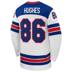 USA White, Blue & Red Hockey Jersey (HUGHES)