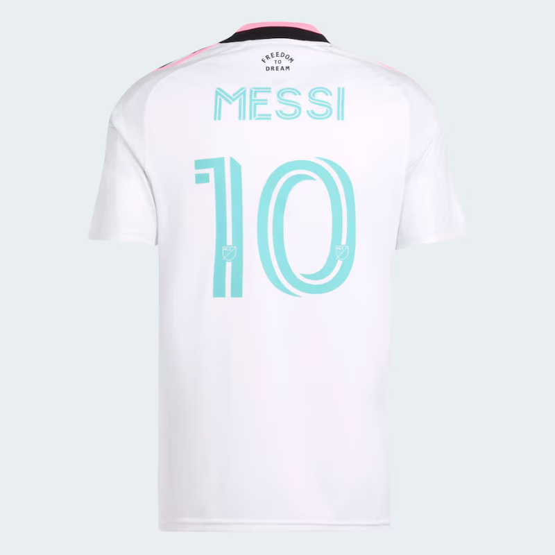 White, Pink & Cyan Performance Football Jersey – Premium Soccer Shirt (Messi)