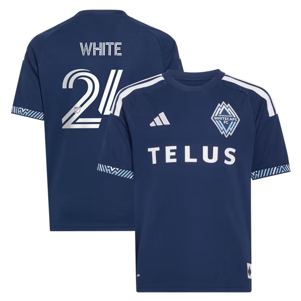 Adidas Brian White Vancouver Whitecaps FC Youth Coastal Replica Jersey