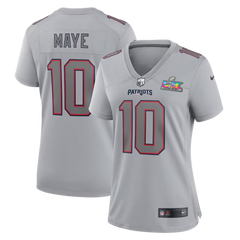 Drake Maye New England Patriots Nike Women's Super Bowl LX Patch Atmosphere Fashion Game Jersey