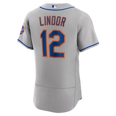 Francisco Lindor New York Mets Nike Road Authentic Player Jersey - Gray Nike