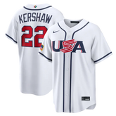 USA Baseball White Home Stadium Jersey (Clayton Kershaw)