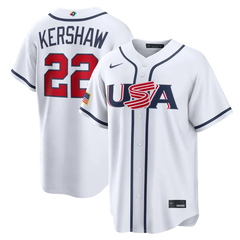 USA Baseball White Home Stadium Jersey (Clayton Kershaw)
