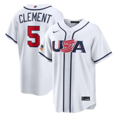 USA Baseball White Stadium Jersey (Ernie Clement)
