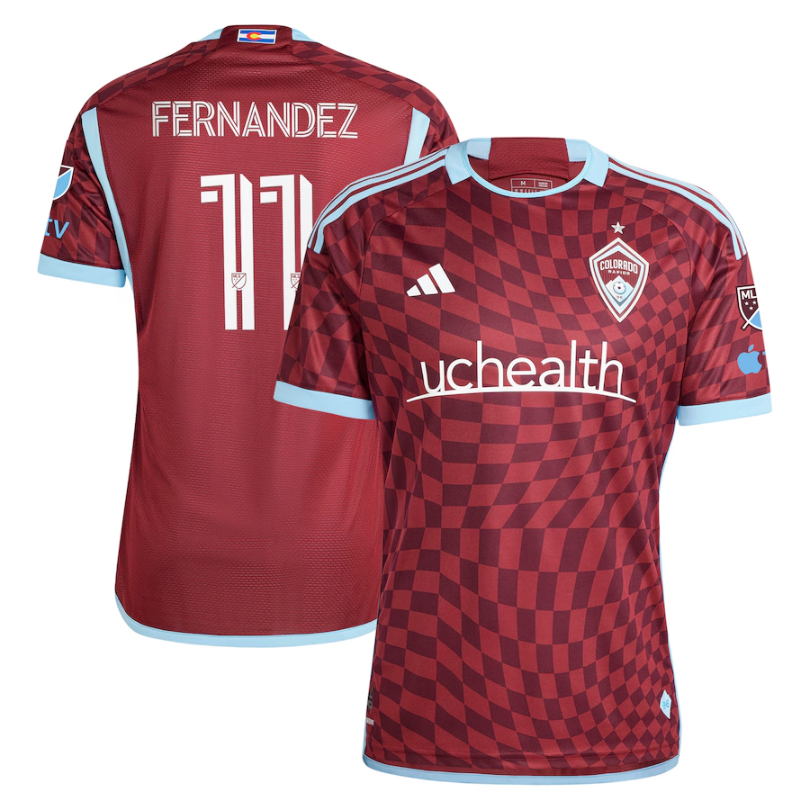 Omir Fernandez Colorado Rapids Adidas 2024 One Flag Kit Authentic Player Jersey - Burgundy Adidas