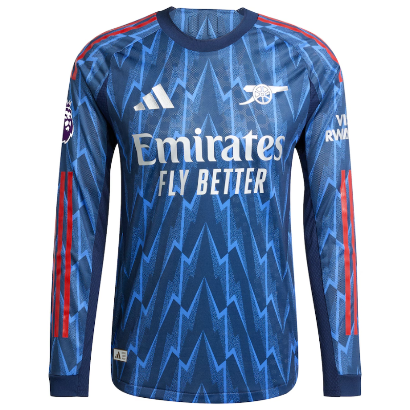 Arsenal adidas 2025/26 Away Long Sleeve Custom Jersey - Blue Adidas