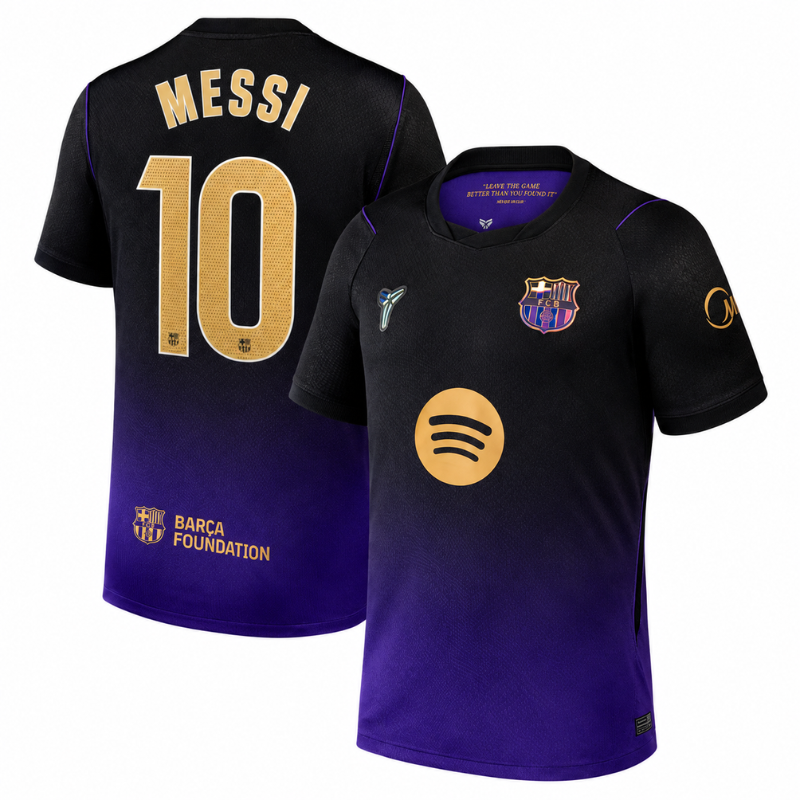Barcelona Black & Purple Gradient Soccer Jersey (Messi 10)