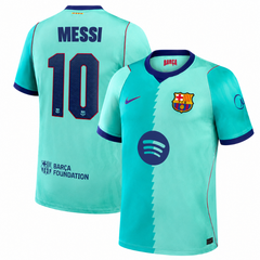 Barcelona Mint Green & Turquoise Soccer Jersey (Messi 10)