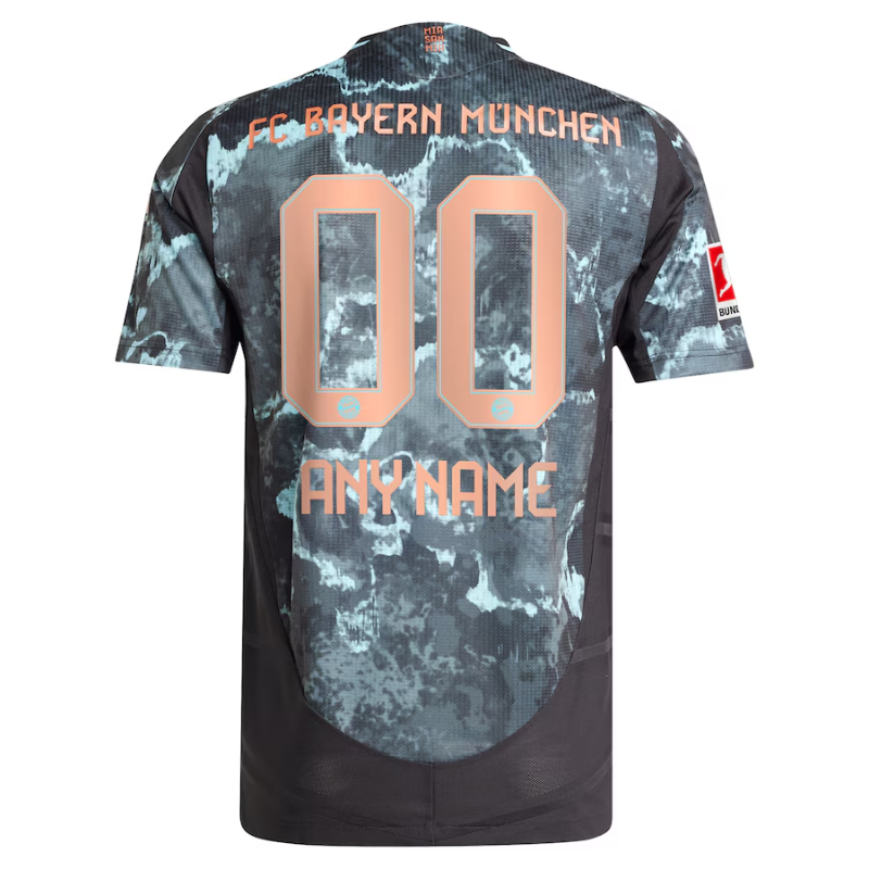 Bayern Munich adidas 2024/25 Away Custom Jersey - Black Adidas