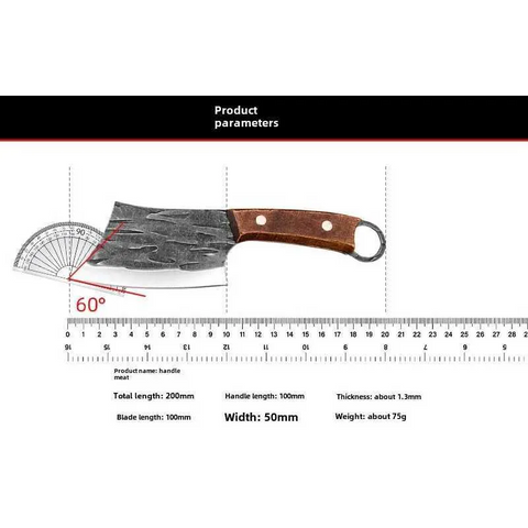 Forged Small Kitchen Cleaver – Wooden Handle Chef Knife for Vegetables & Fruits - Iberi Store™