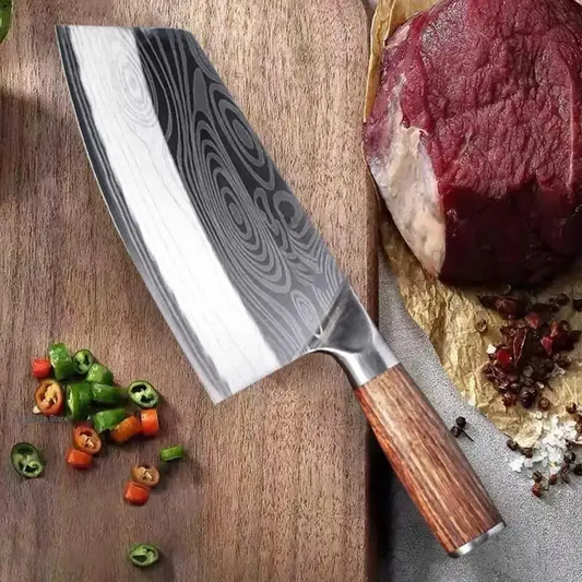 Professional Laser Damascus Japanese Chef & Cleaver Knife – Stainless Steel -Iberi Store™™