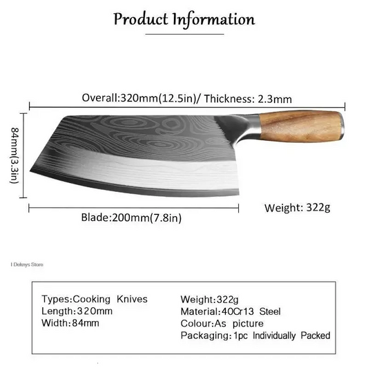 Professional Laser Damascus Japanese Chef & Cleaver Knife – Stainless Steel -Iberi Store™™