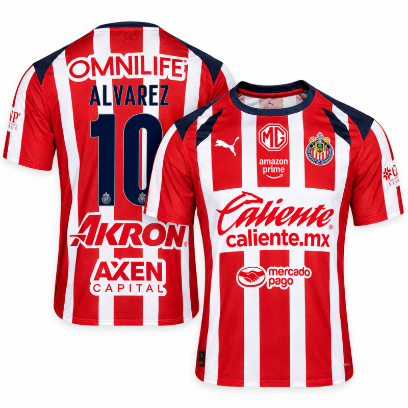 Chivas Guadalajara Alvarez Red & White Soccer Jersey