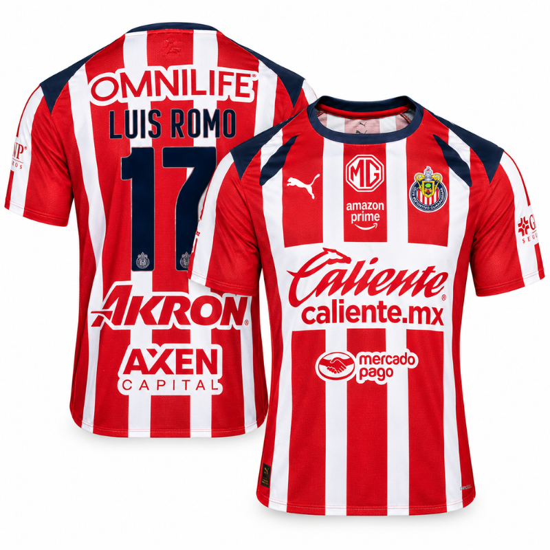 Chivas Guadalajara Luis Romo Red & White Soccer Jersey