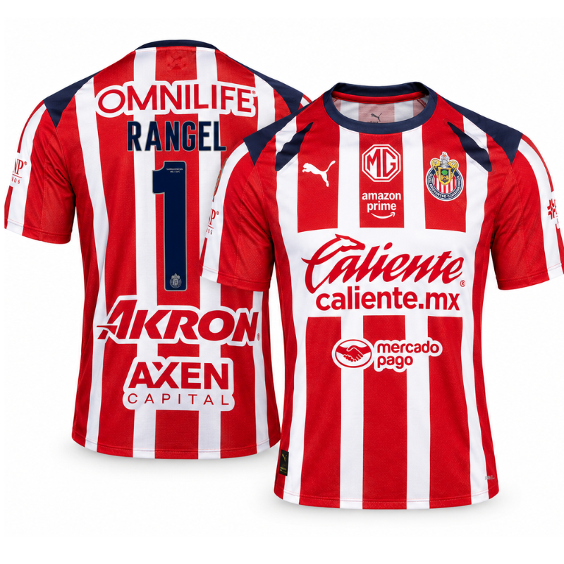 Chivas Guadalajara Rangel Red & White Soccer Jersey