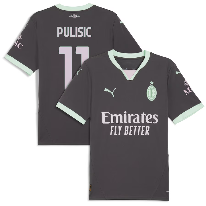 Christian Pulisic AC Milan Puma 2024/25 Third Player Jersey - Charcoal Puma