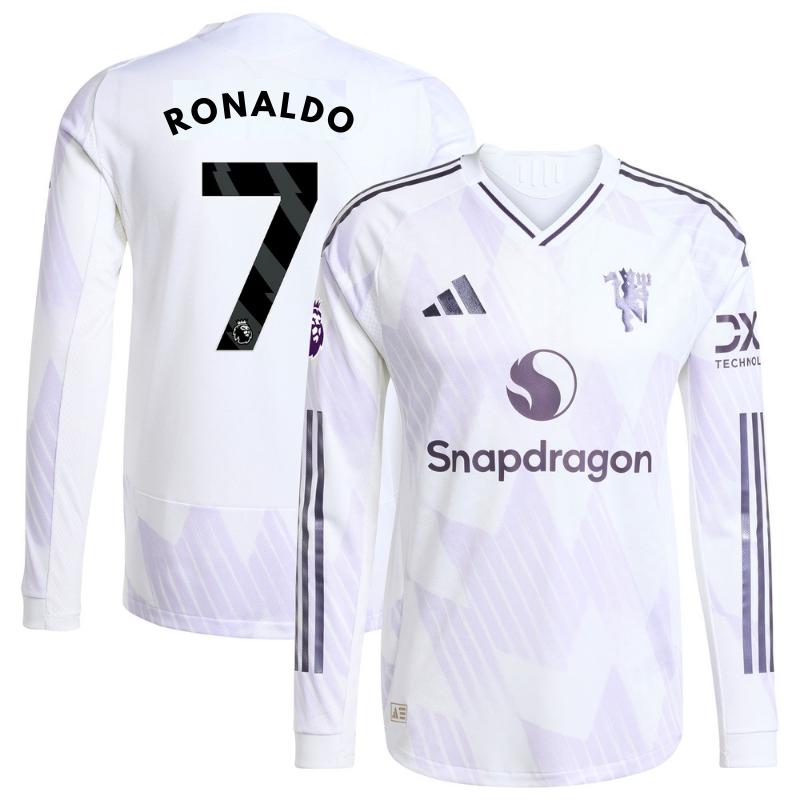 Cristiano Ronaldo Manchester United adidas 2025/26 Away Authentic Long Sleeve Player Jersey - White Adidas