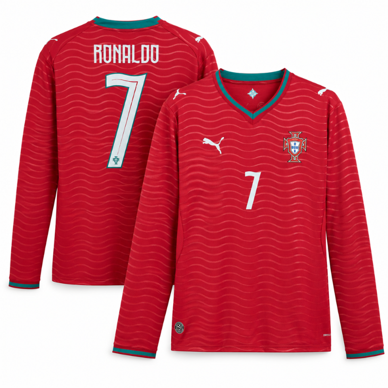 Cristiano Ronaldo Portugal National Team Puma 2026 Home Long Sleeve Jersey - Red