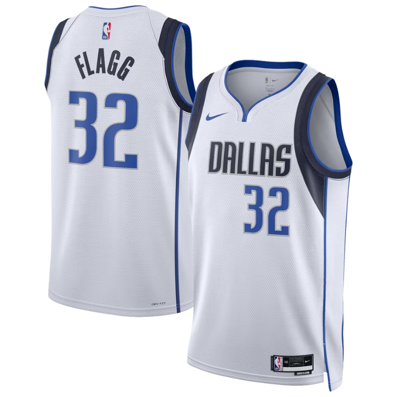 Dallas White & Royal Blue Basketball Jersey (Flagg)