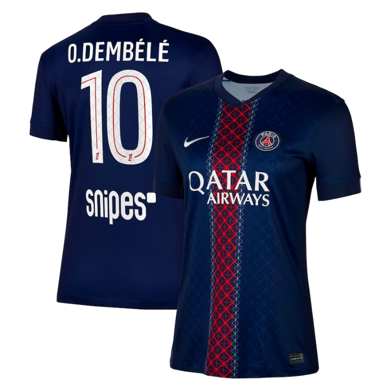 PSG Nike Home Stadium Shirt 2025-26 - Womens with O. Dembélé 10 printing Nike