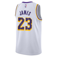 Los Angeles Lakers White, Purple & Gold Association Edition Basketball Jersey (James)