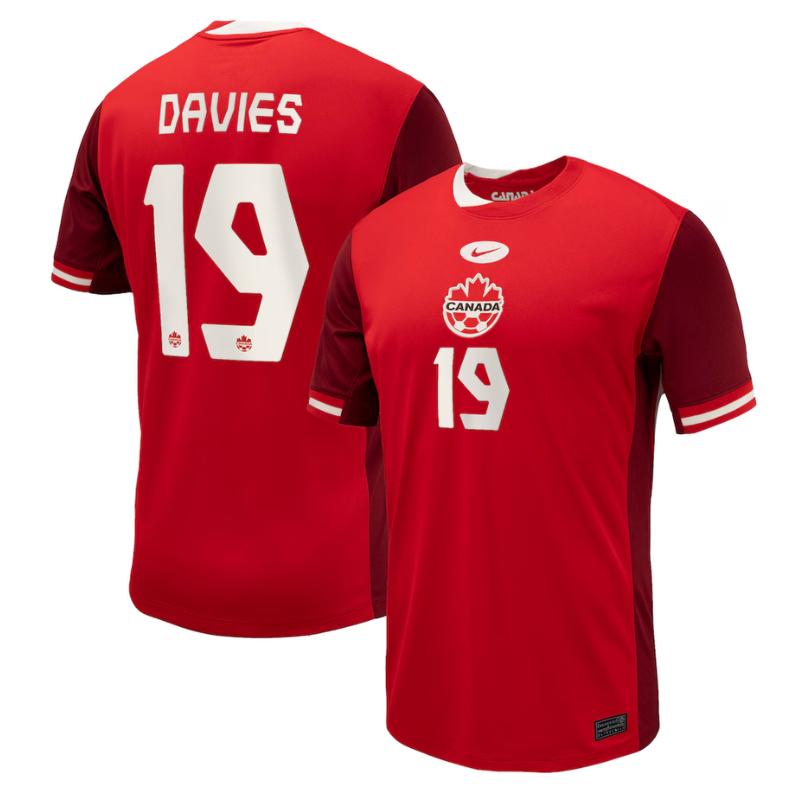 Men's Nike Alphonso Davies Red Canada Soccer 2024 Home Jersey