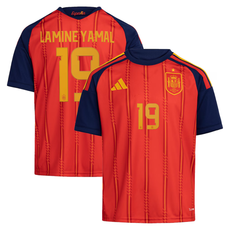 Red and Navy Custom Football Shirt – Slim Fit Pro-Style Matchday Performance Top (Yamal)