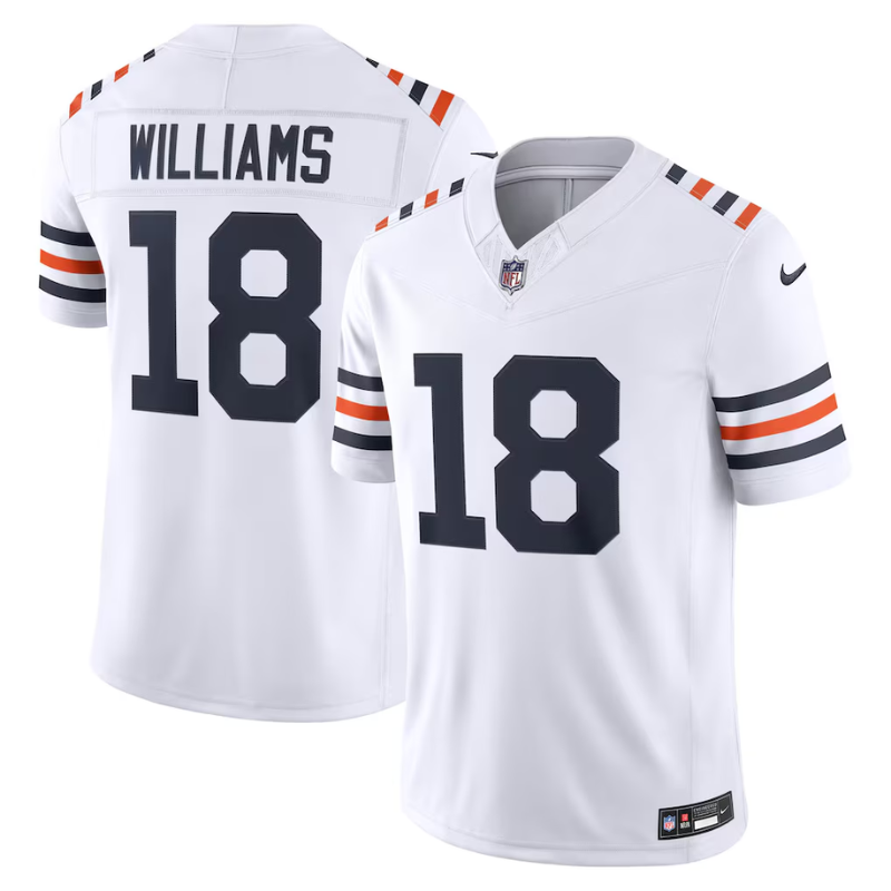 Chicago Style White & Navy Football Jersey (Williams)