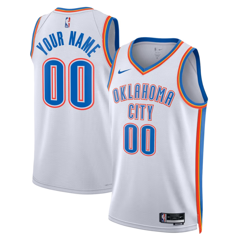 Oklahoma City White & Blue Basketball Jersey