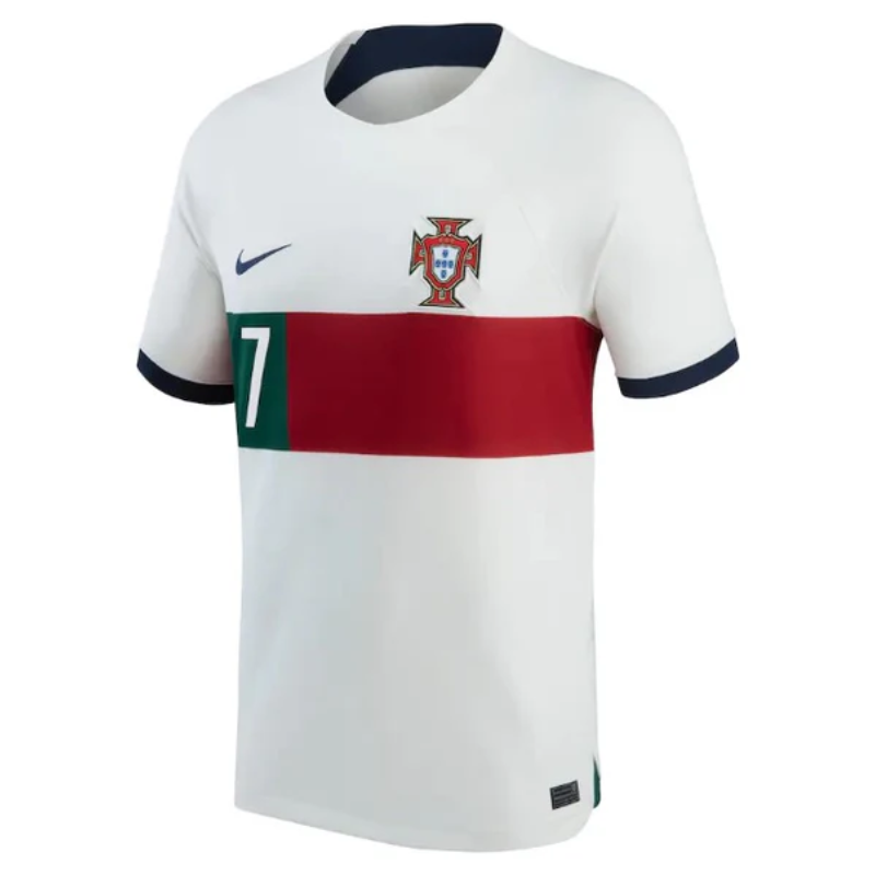 Portugal National Team Away 2022/23 with Ronaldo 7 printing Jersey - White Nike