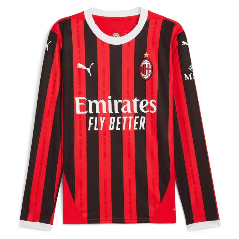 Rafael Leão AC Milan Puma 2024/25 Home Long Sleeve Player Jersey - Red Puma