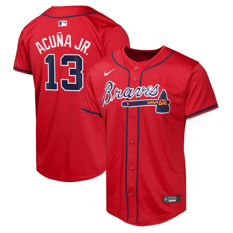 Ronald Acuña Jr. Atlanta Braves Nike Youth Alternate Limited Player Jersey - Red Nike