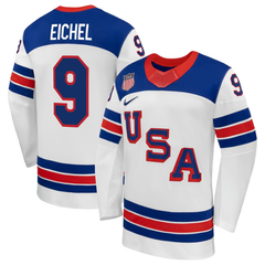 USA White, Blue & Red Hockey Jersey (EICHEL)