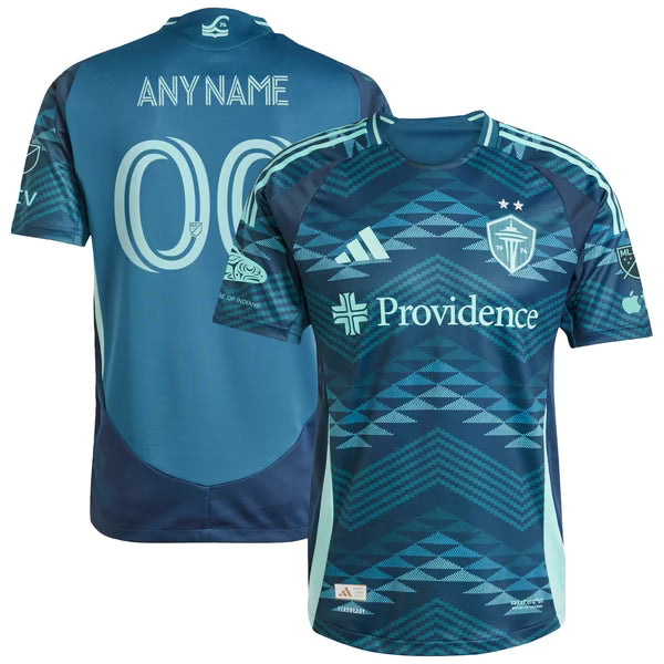 adidas Seattle Sounders FC 2025 Salish Sea Authentic Custom Jersey