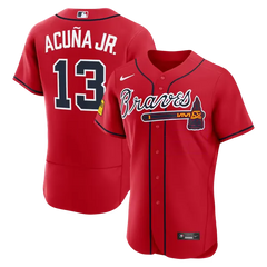 Atlanta Braves Red Alternate Jersey (Ronald Acuña Jr.)