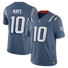 Nike Drake Maye New England Patriots Limited Jersey Blue