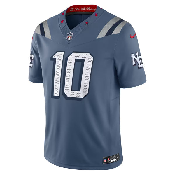 Nike Drake Maye New England Patriots Limited Jersey Blue