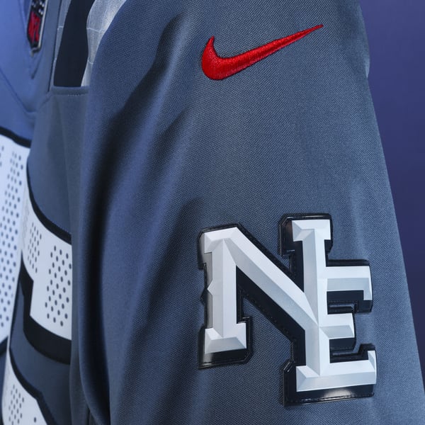 Nike Drake Maye New England Patriots Limited Jersey Blue