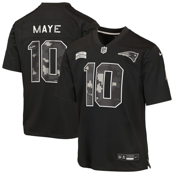 Nike Drake Maye New England Patriots Youth Salute to Service Game Jersey